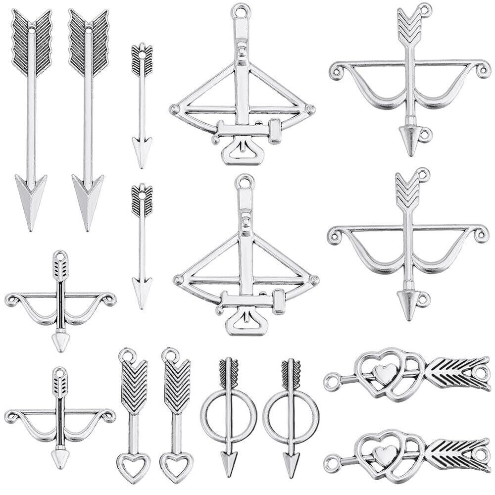 4626 1 Box 48Pcs 8 Styles Archery Charm Valentine Charms Tibetan Alloy